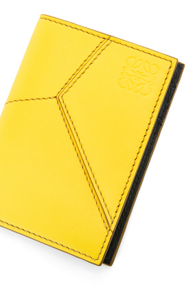 LOEWE Puzzle stitches bifold cardholder in smooth calfskin Lemon plp_rd