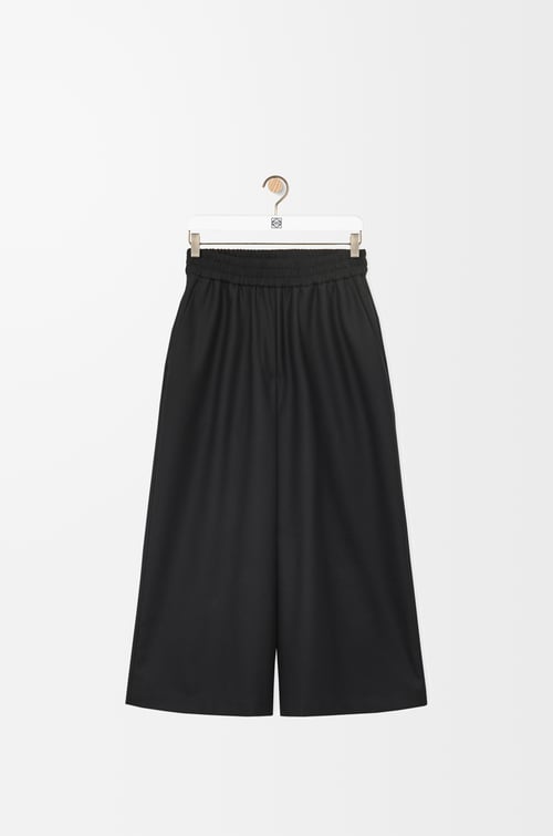 LOEWE Pantalones cropped en lana Negro