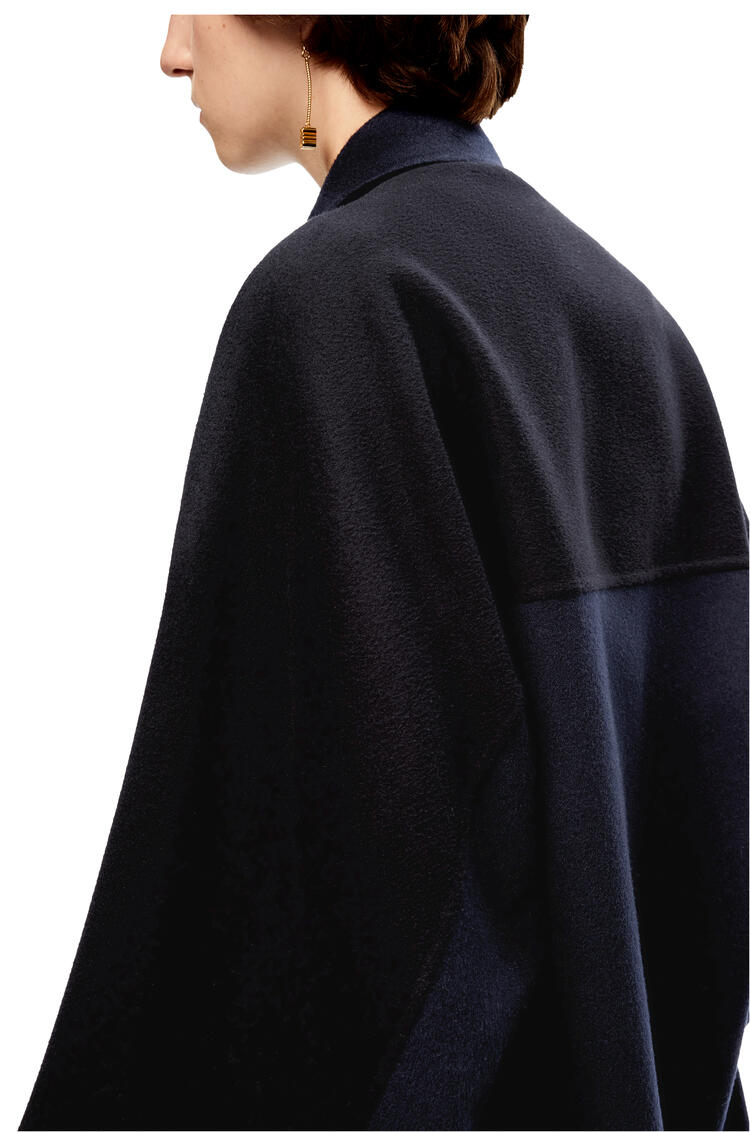 LOEWE Abrigo voluminoso en lana y cashmere Marino Oscuro pdp_rd