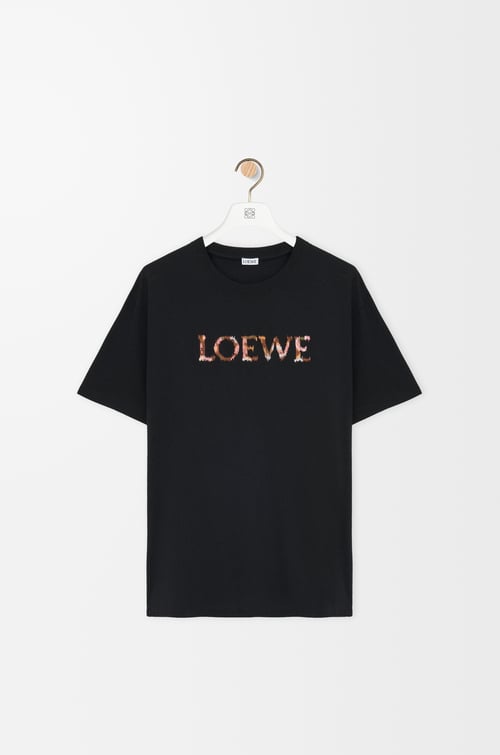 LOEWE 棉質寬鬆版型 T 恤 黑色