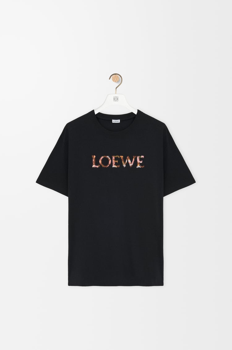 LOEWE 棉質寬鬆版型 T 恤 黑色