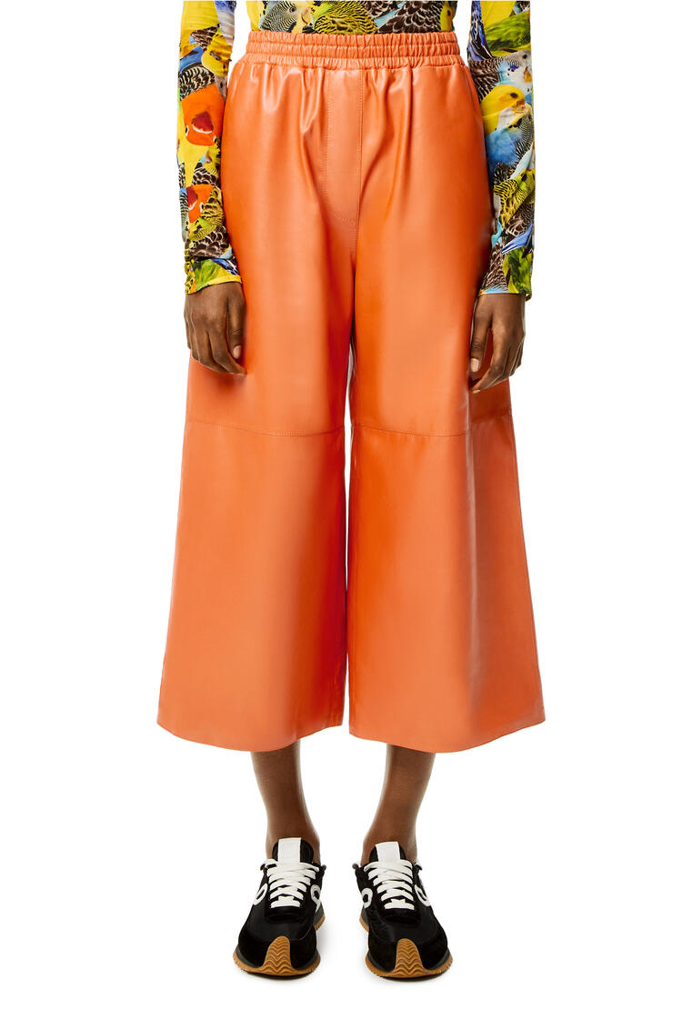 LOEWE Cropped trousers in nappa Orange
