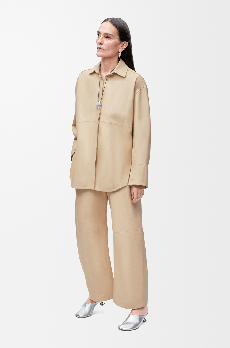 LOEWE Camisa en piel napa de cordero Beige
