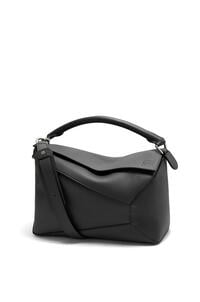 LOEWE Large Puzzle bag in grained calfskin 炭灰色
