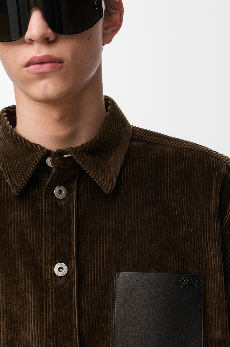 LOEWE Shirt in cotton corduroy Brown