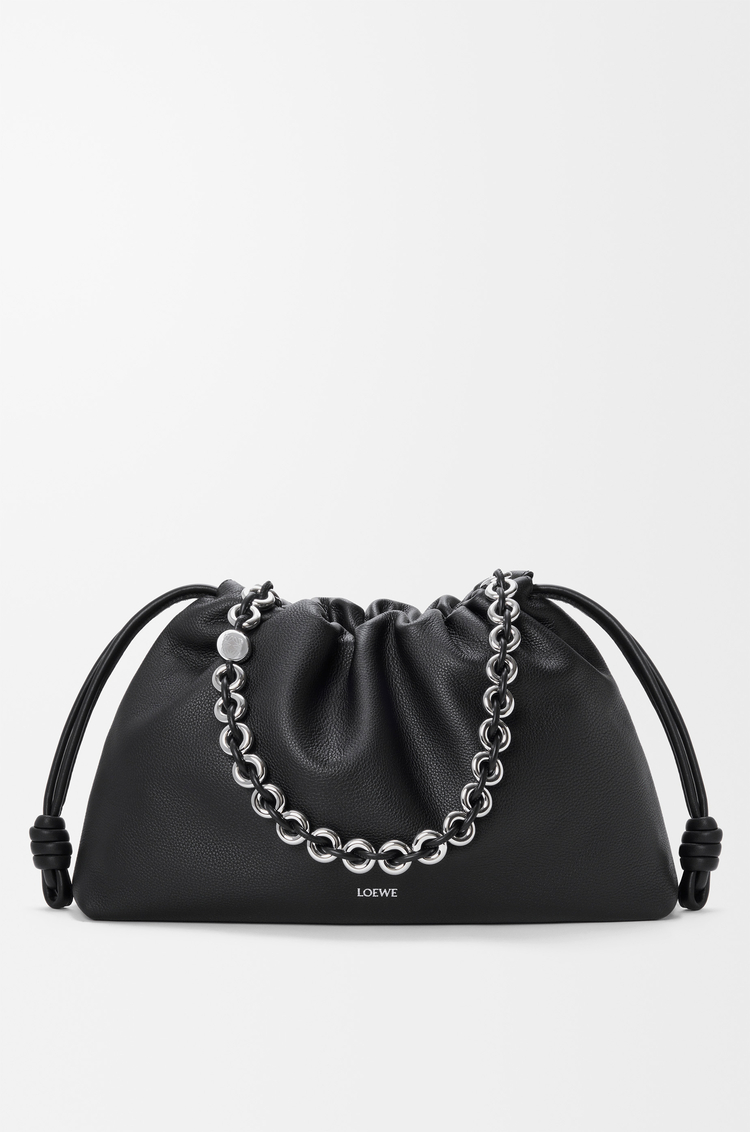 LOEWE Large Flamenco purse in fine grained calfskin Black