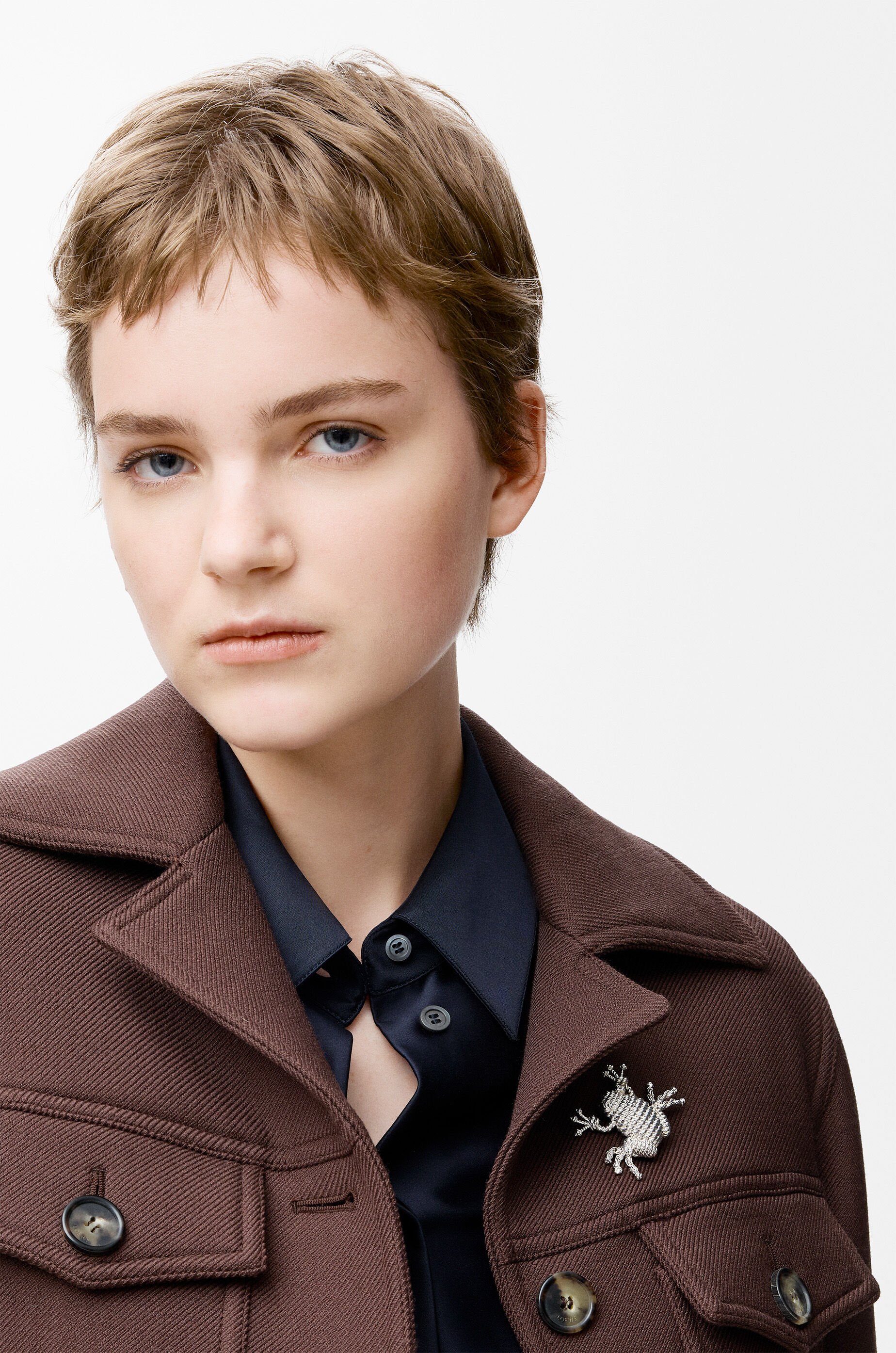 最終お値下げ　ロエベ シルバー ブローチ フロッグ ブローチ シルバー - LOEWE