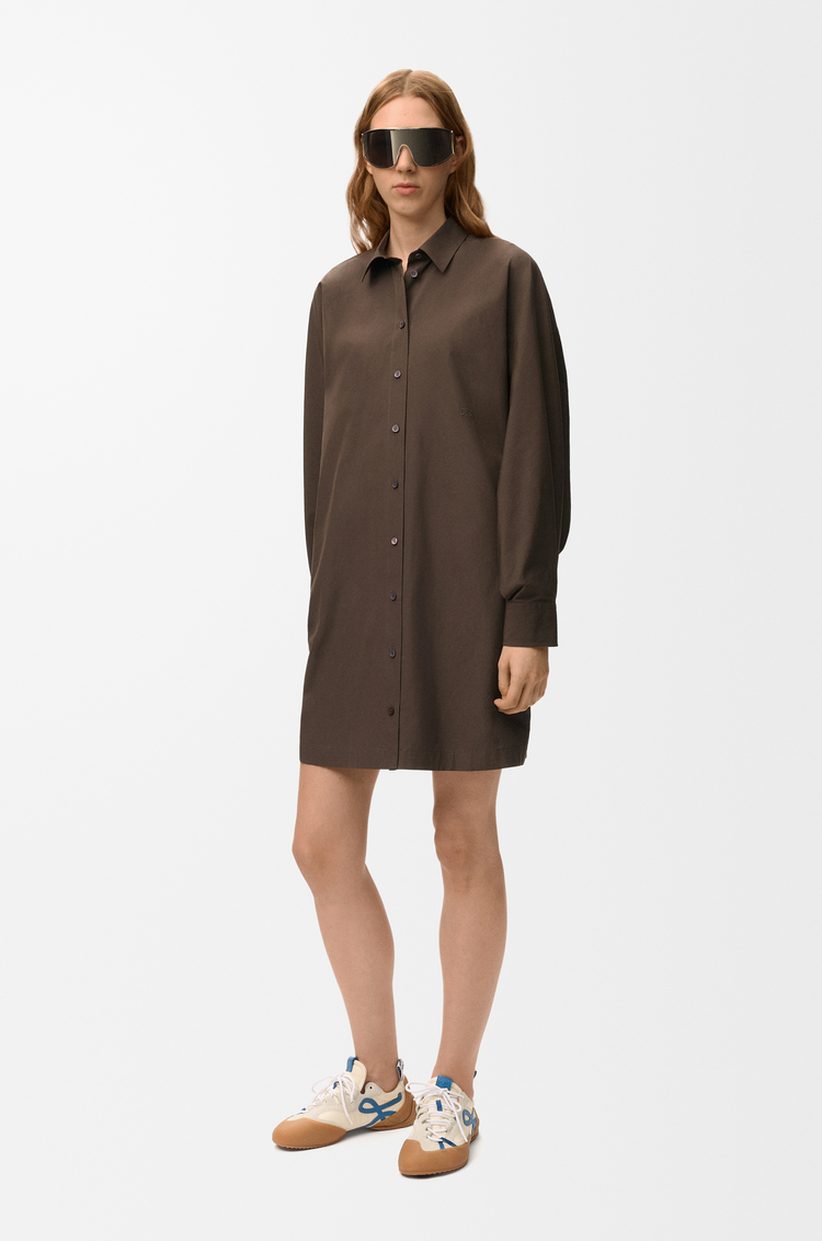LOEWE Shirt dress in cotton Brown