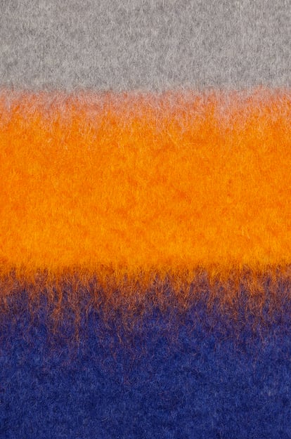 LOEWE Bufanda de rayas en mohair y lana Azul Oscuro/Multicolor plp_rd