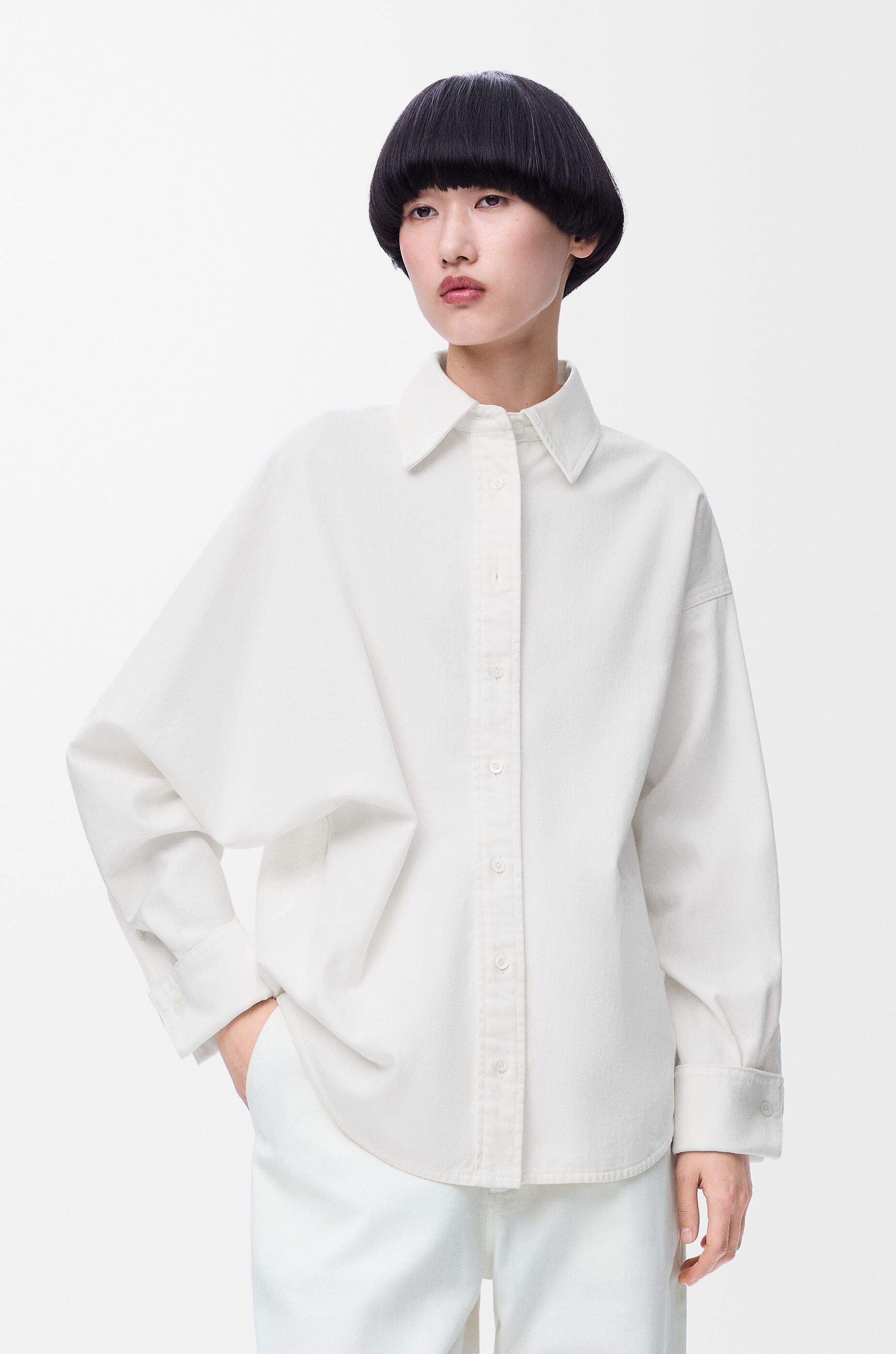 Wrap shirt in denim White - LOEWE