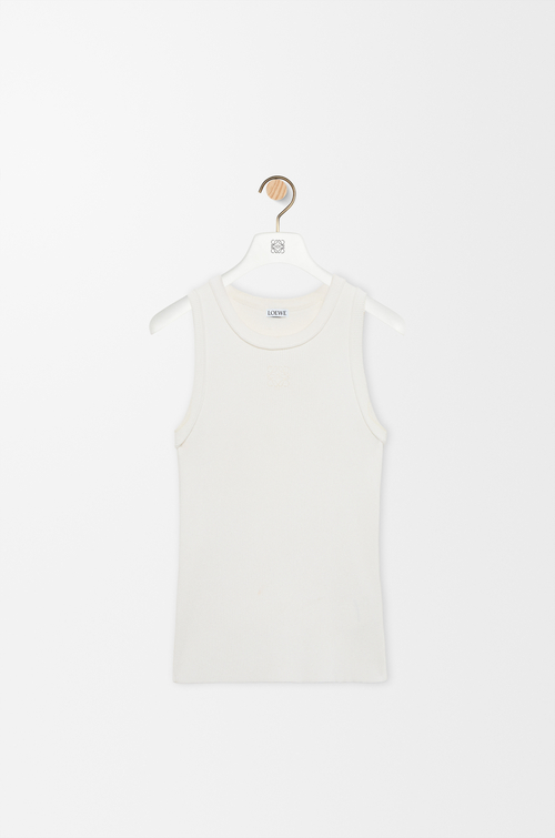 LOEWE Top Anagram sin mangas en viscosa elástica Blanco