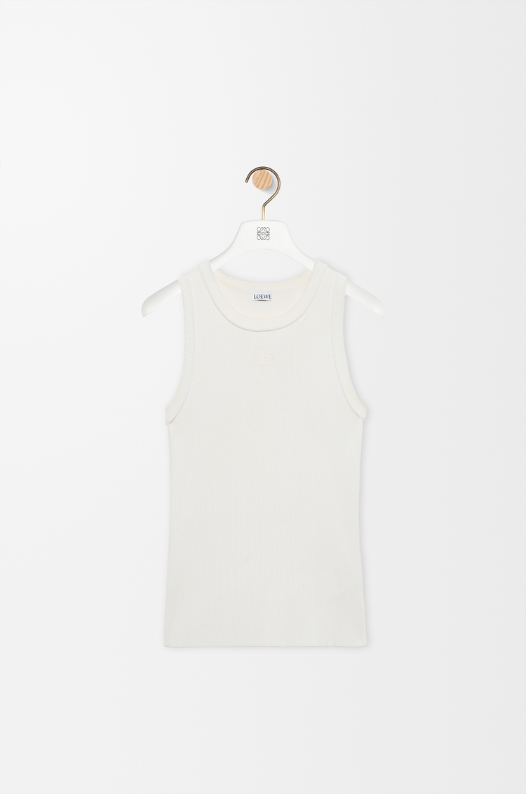 LOEWE Top Anagram sin mangas en viscosa elástica Blanco