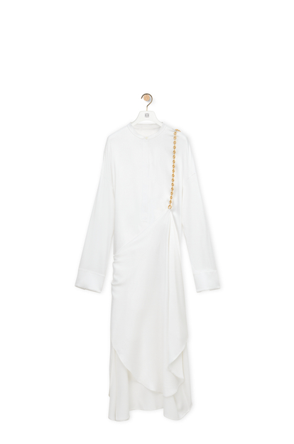LOEWE Chain shirt dress in silk Optic White