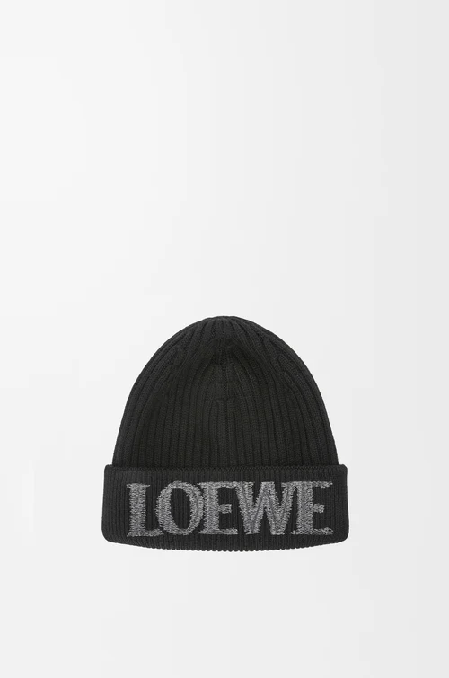LOEWE Gorro LOEWE en lana Negro