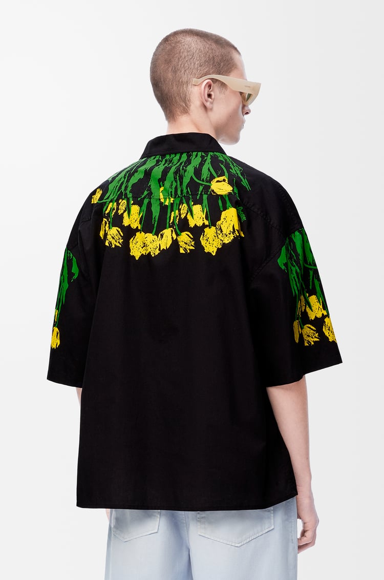 LOEWE Camisa de manga corta en algodón Negro