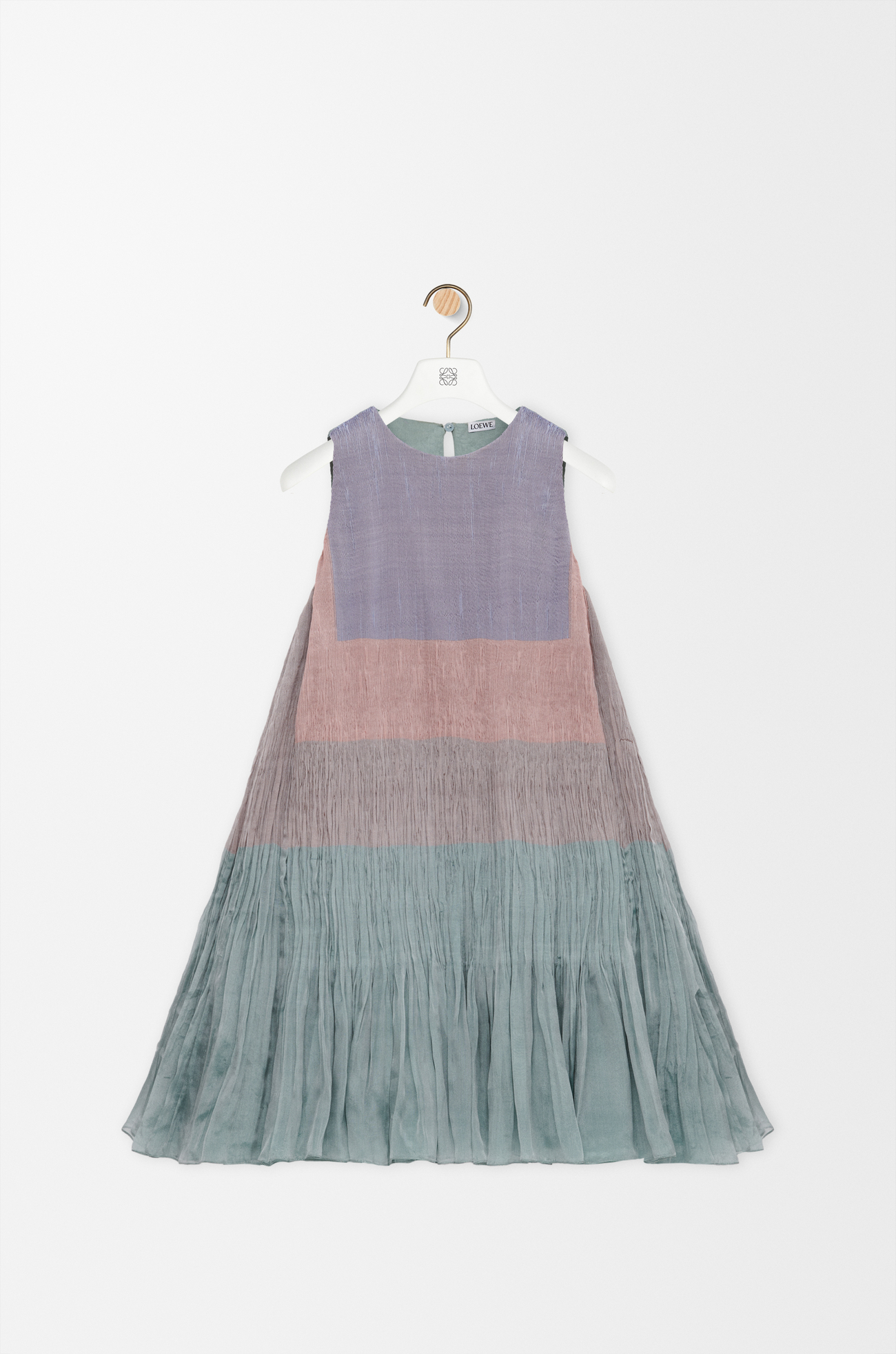 LOEWE Vestido en mezcla de seda Verde/Rojo/Multicolor