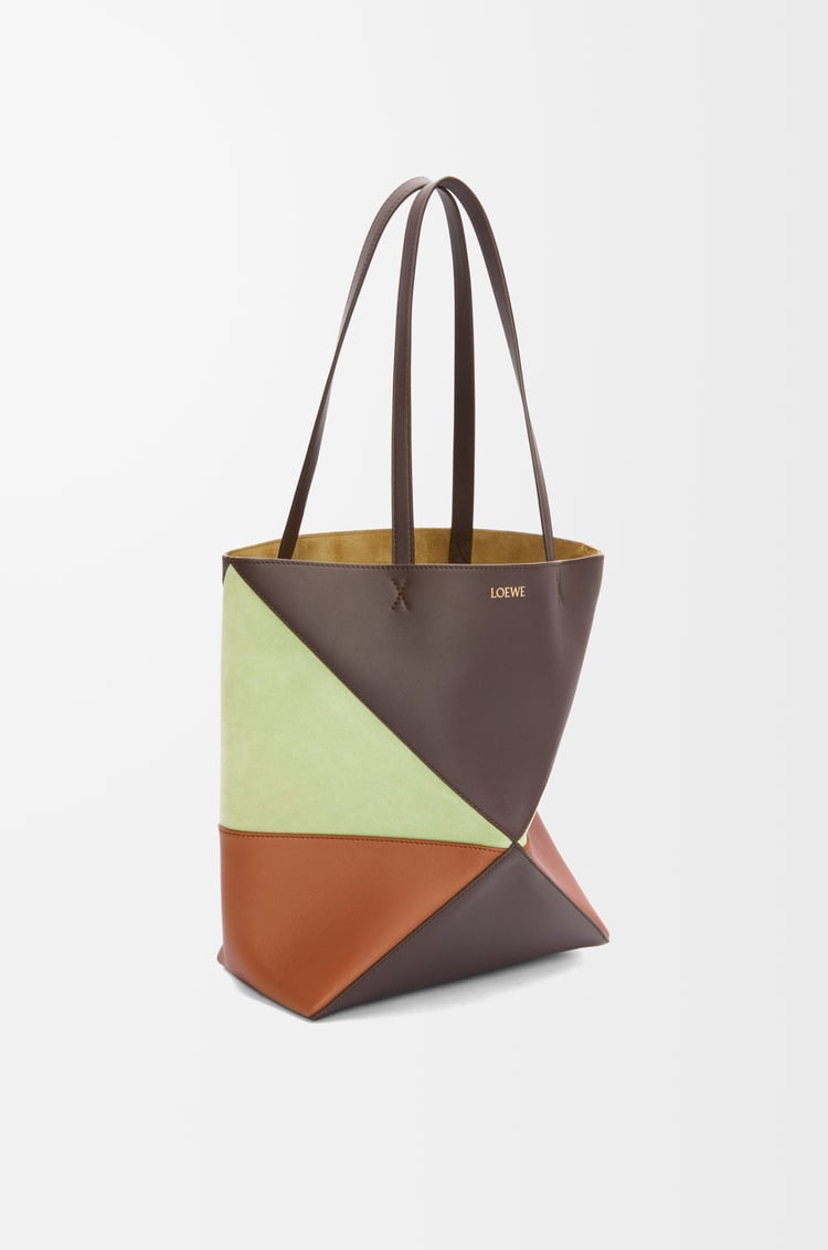 LOEWE パズルフォルド トート ミディアム（カーフ&スエード） チョコレート/タン