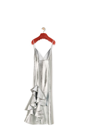 LOEWE Ruffle dress in nappa Silver plp_rd