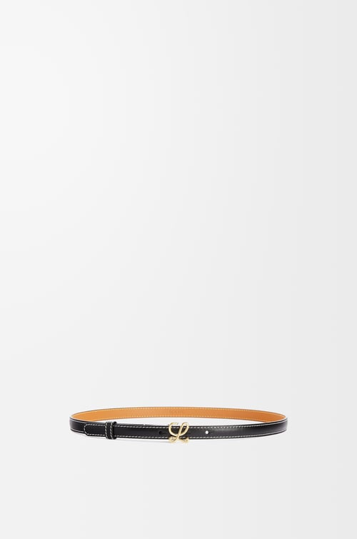LOEWE Cinturón en piel de ternera lisa Negro/Dorado