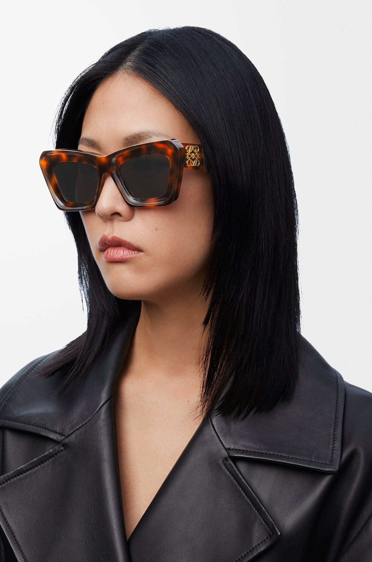 LOEWE Beveled Cateye sunglasses Havana