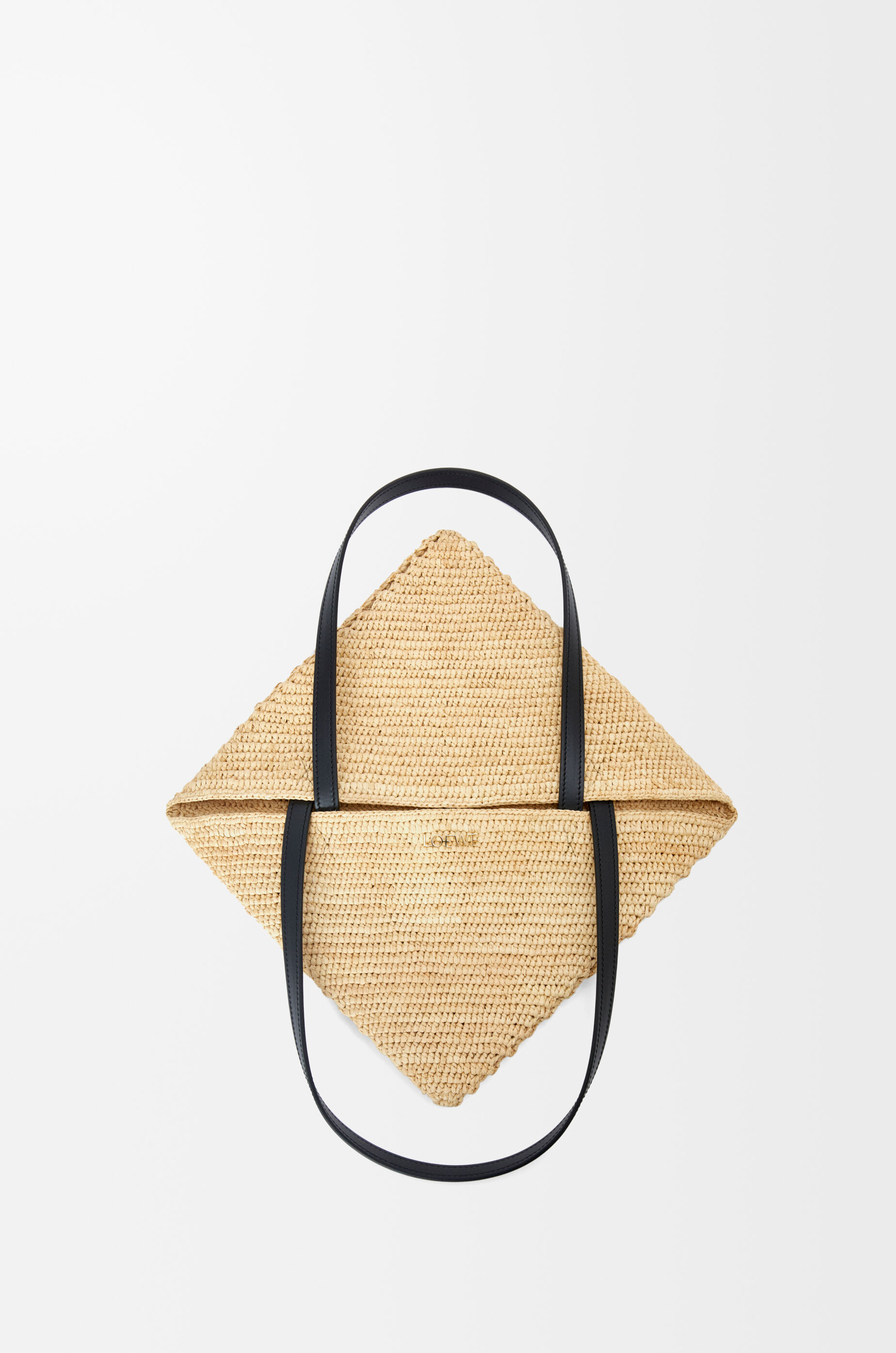 LOEWE Puzzle Fold Tote in raffia Natural