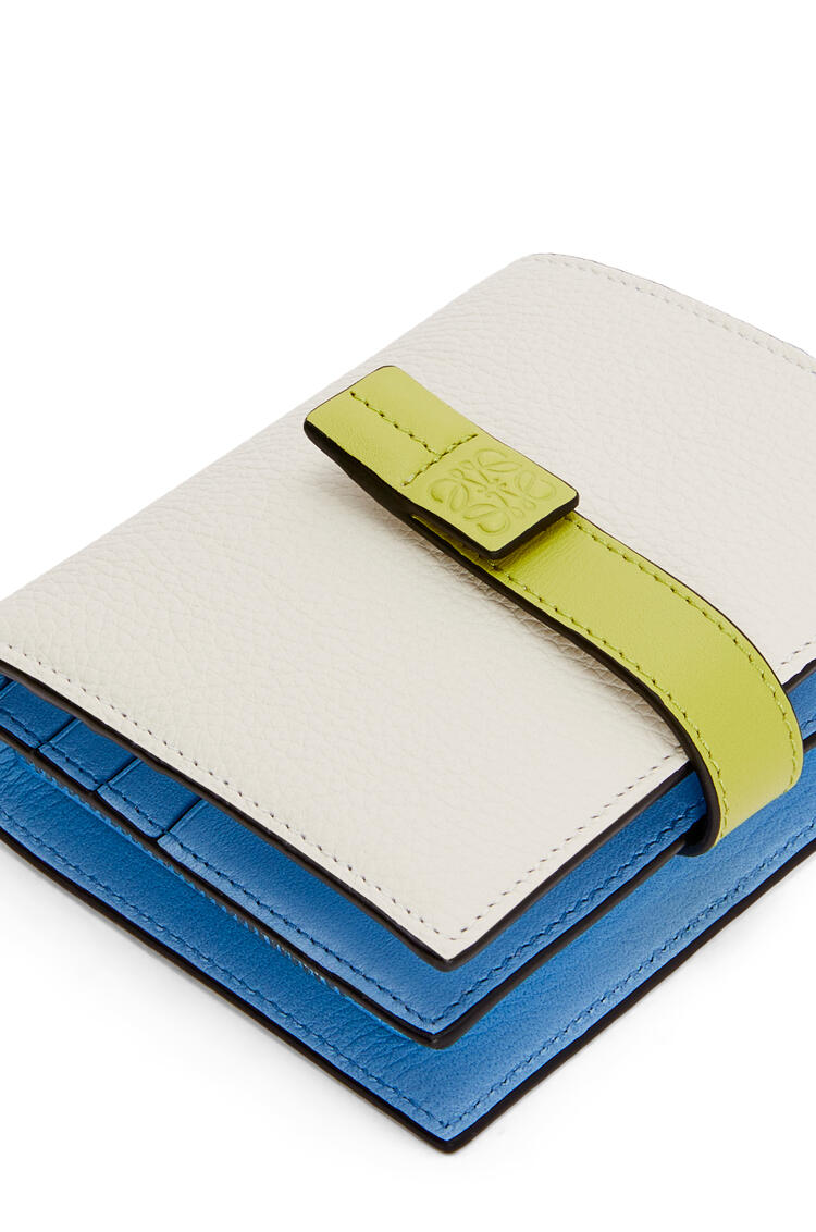 LOEWE Compact zip wallet in soft grained calfskin Soft White/Lime Yellow