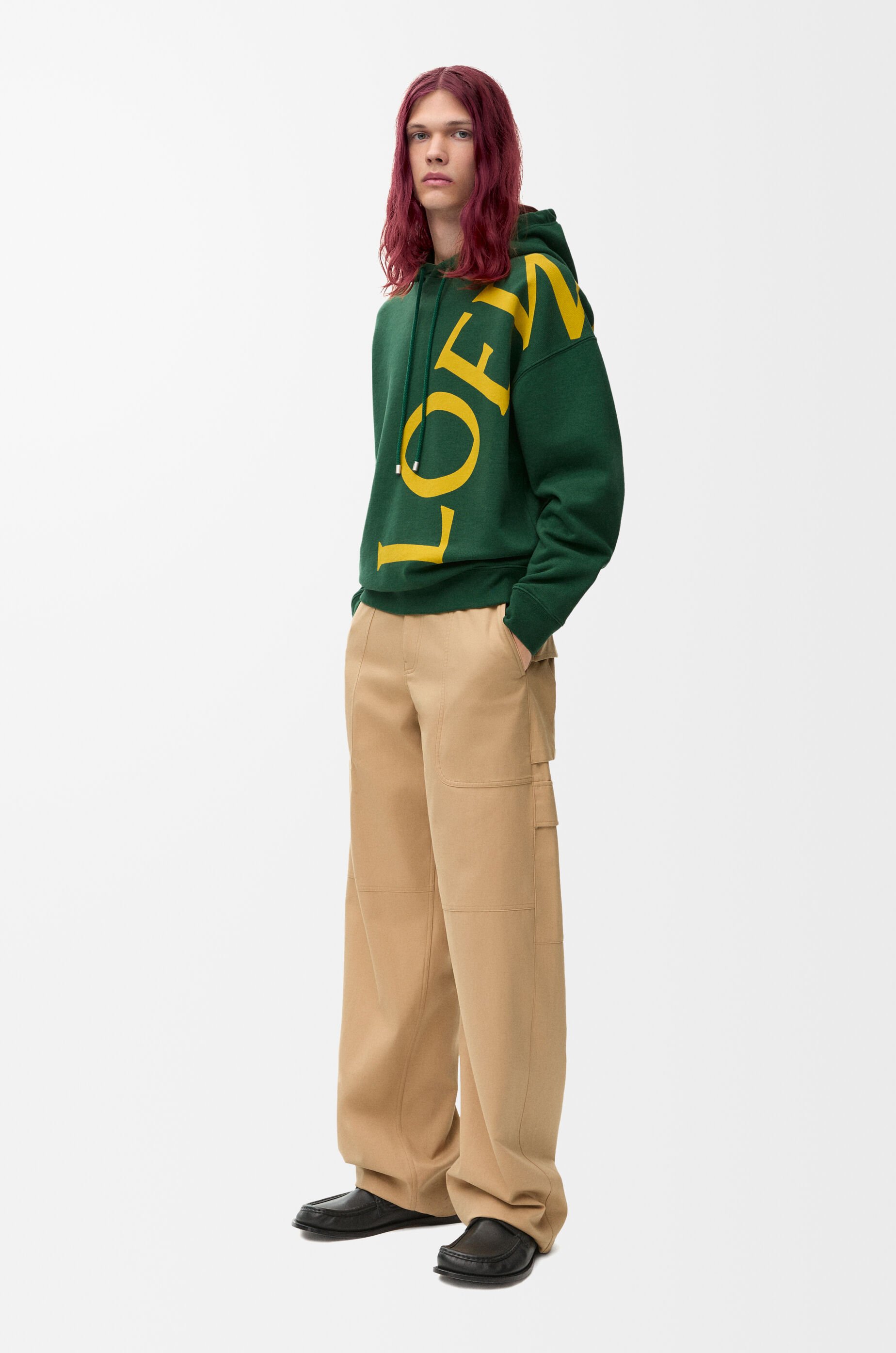 リラックスフィット フーディー（コットン） ダークグリーン - LOEWE