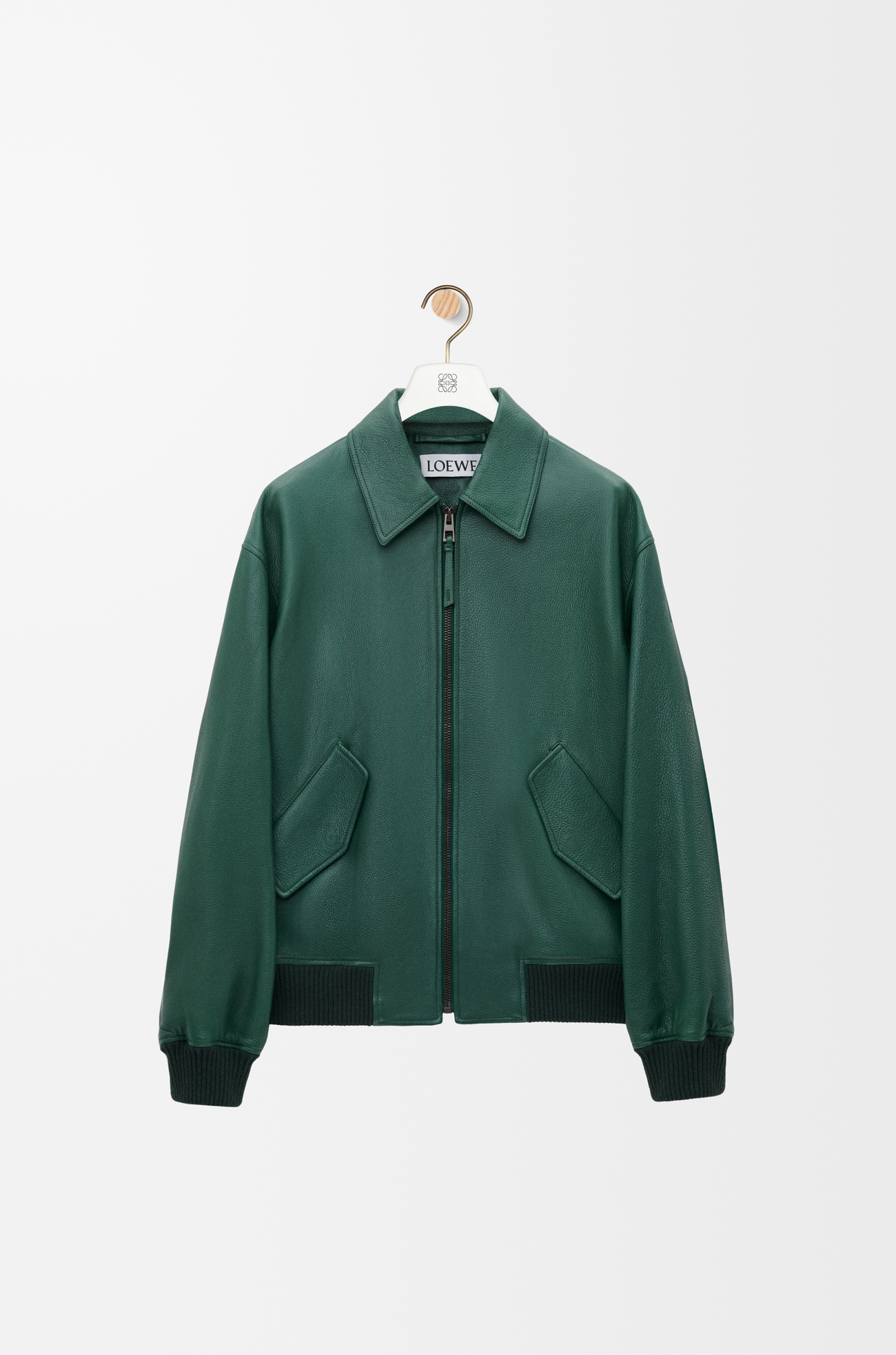 LOEWE Aviator jacket in deerskin Evergreen
