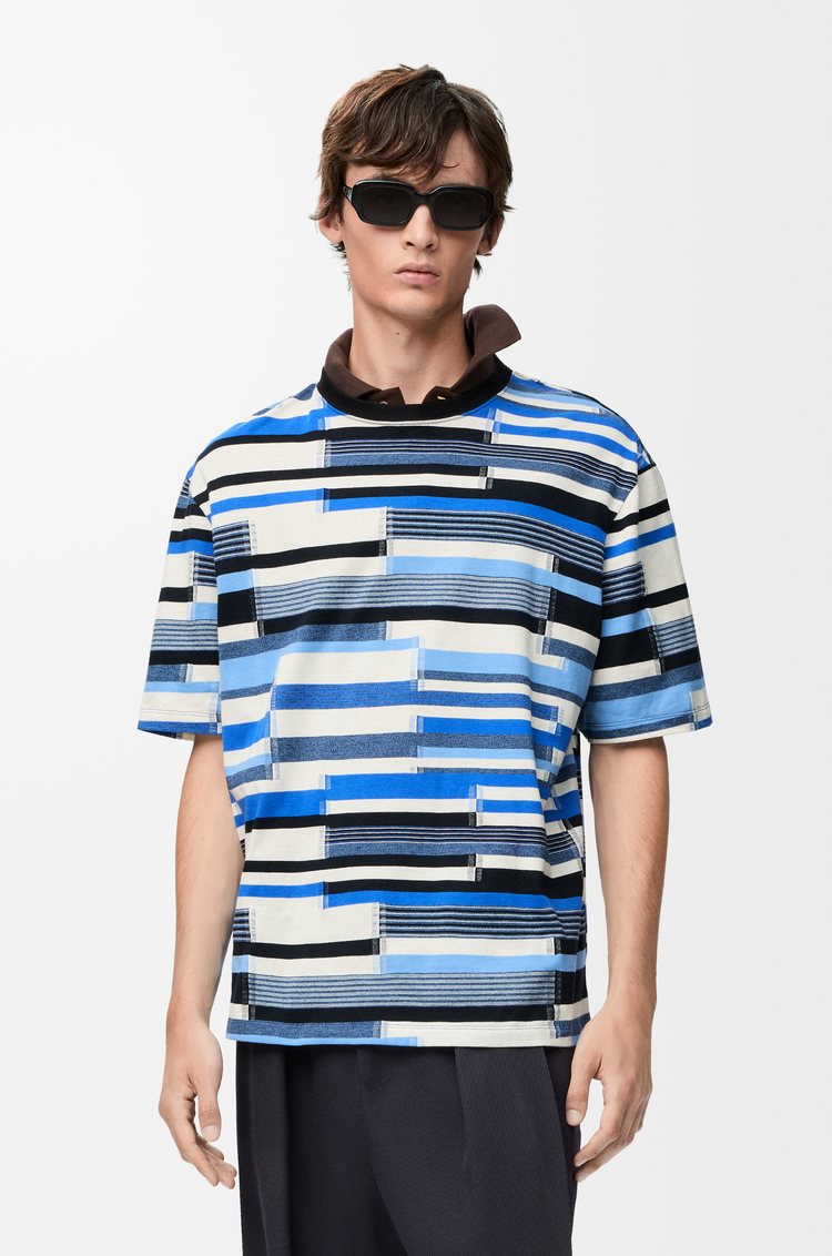 LOEWE 棉质宽松版型 T 恤 海军蓝/亚麻原色