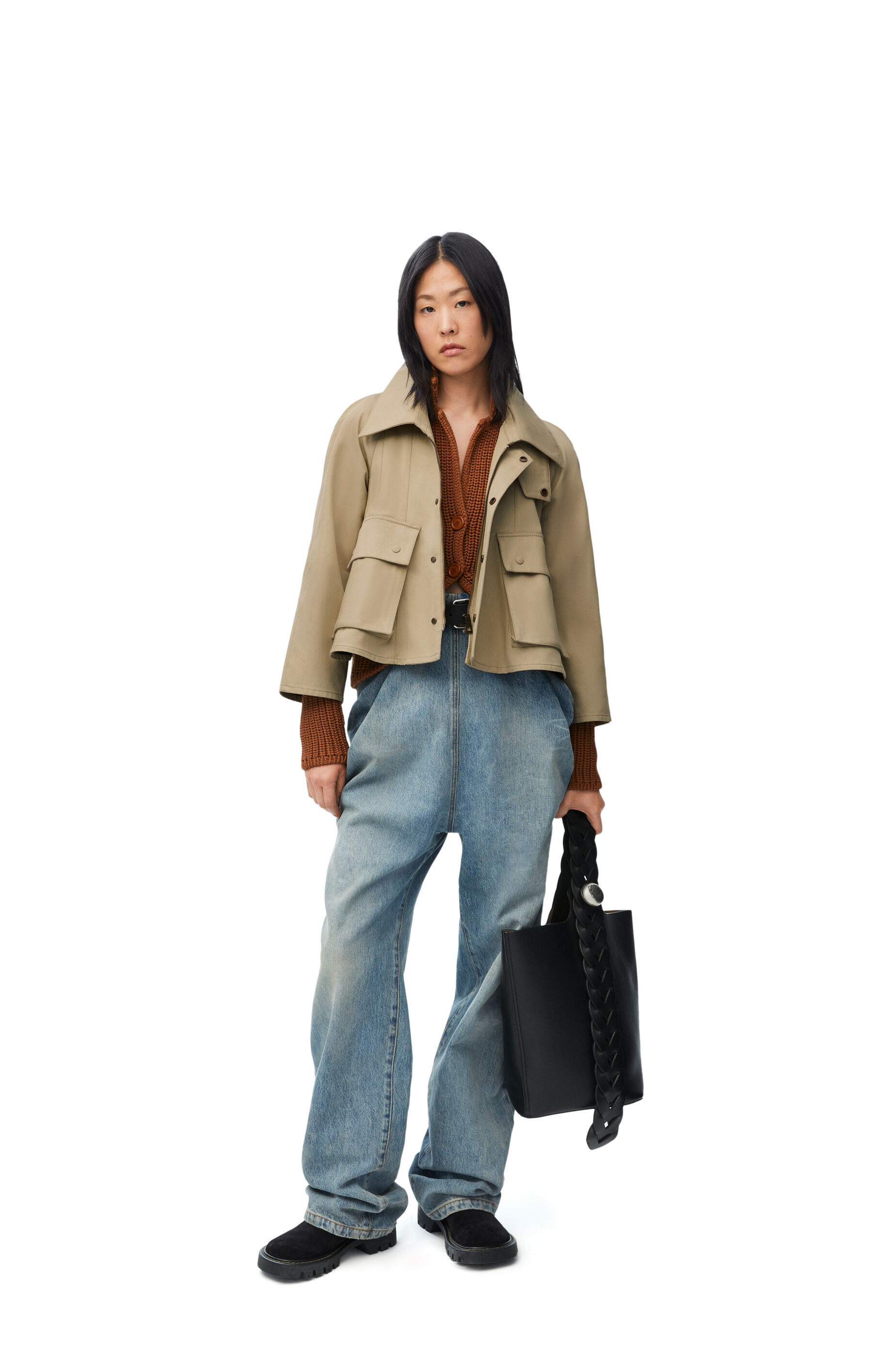 Loewe Women s Cropped Trapeze Trench Jacket