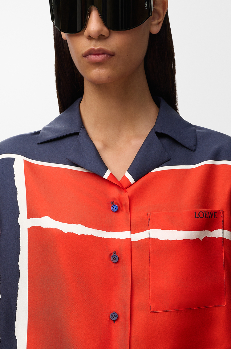 LOEWE Pyjama blouse in silk Red/Multicolour