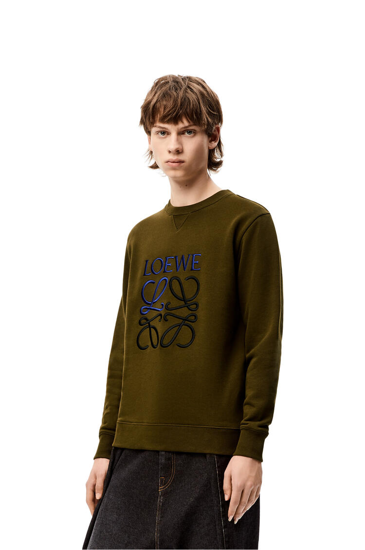 LOEWE Anagram sweatshirt in cotton Dark Khaki Green