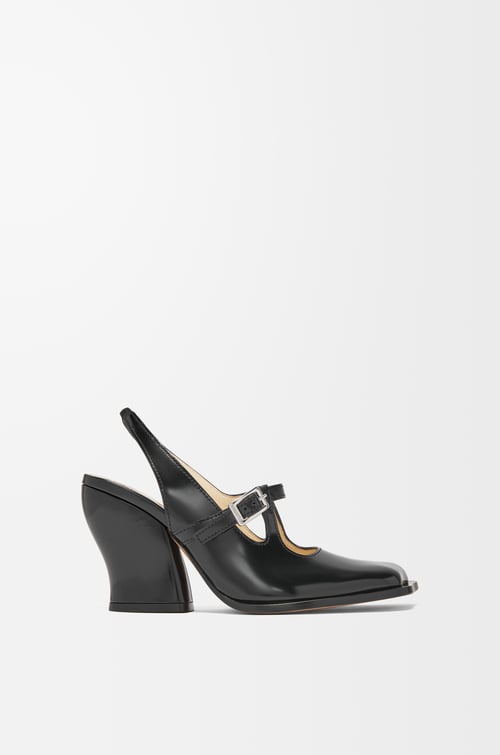 LOEWE Onda slingback pump in brushed calfskin Black plp_rd