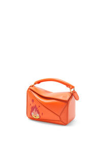 LOEWE Calcifer mini Puzzle bag in satin calfskin Orange