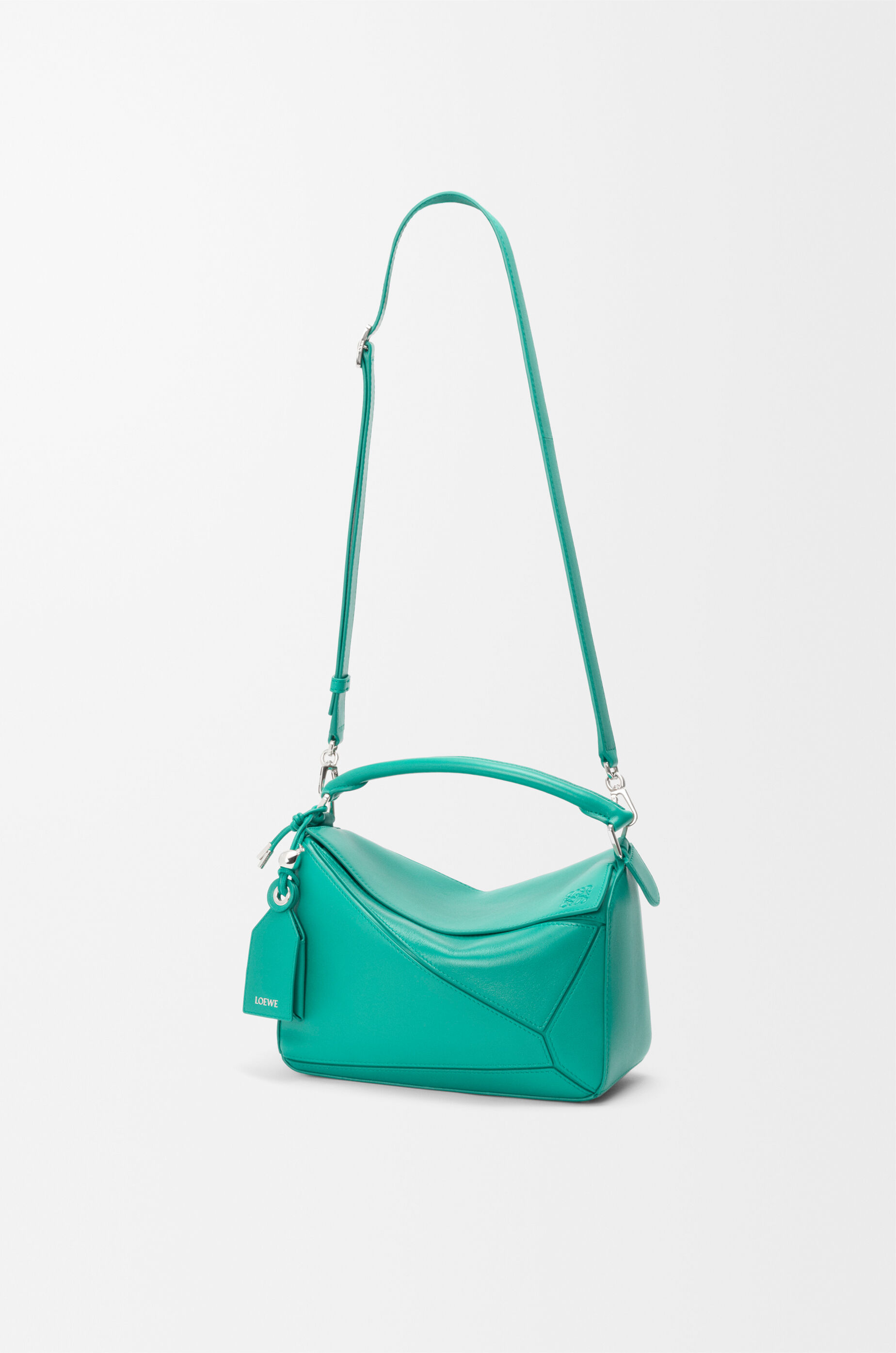 Small Featherlight Puzzle bag in nappa lambskin Blue - LOEWE USA