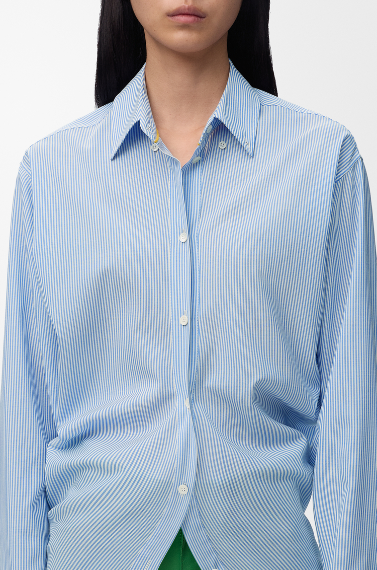 LOEWE Shirt in wool Blue/White