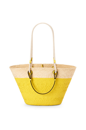 LOEWE Anagram Basket bag in iraca palm and calfskin Natural/Lemon plp_rd