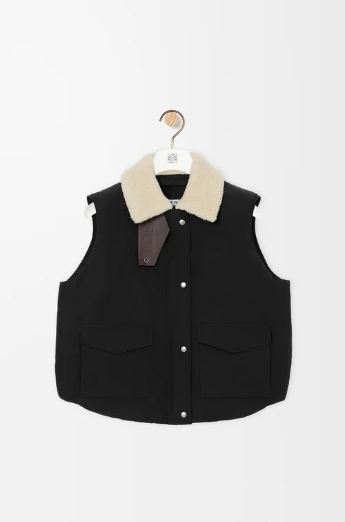 LOEWE Chaleco en algodón técnico Negro