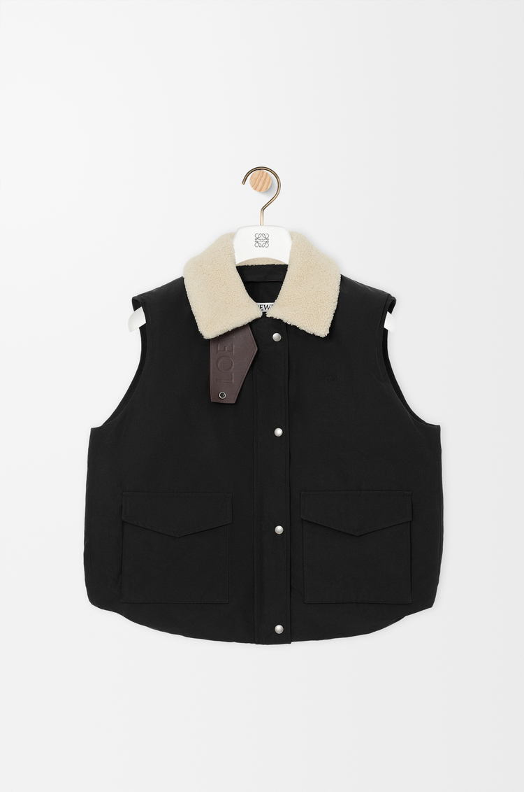 LOEWE Chaleco en algodón técnico Negro
