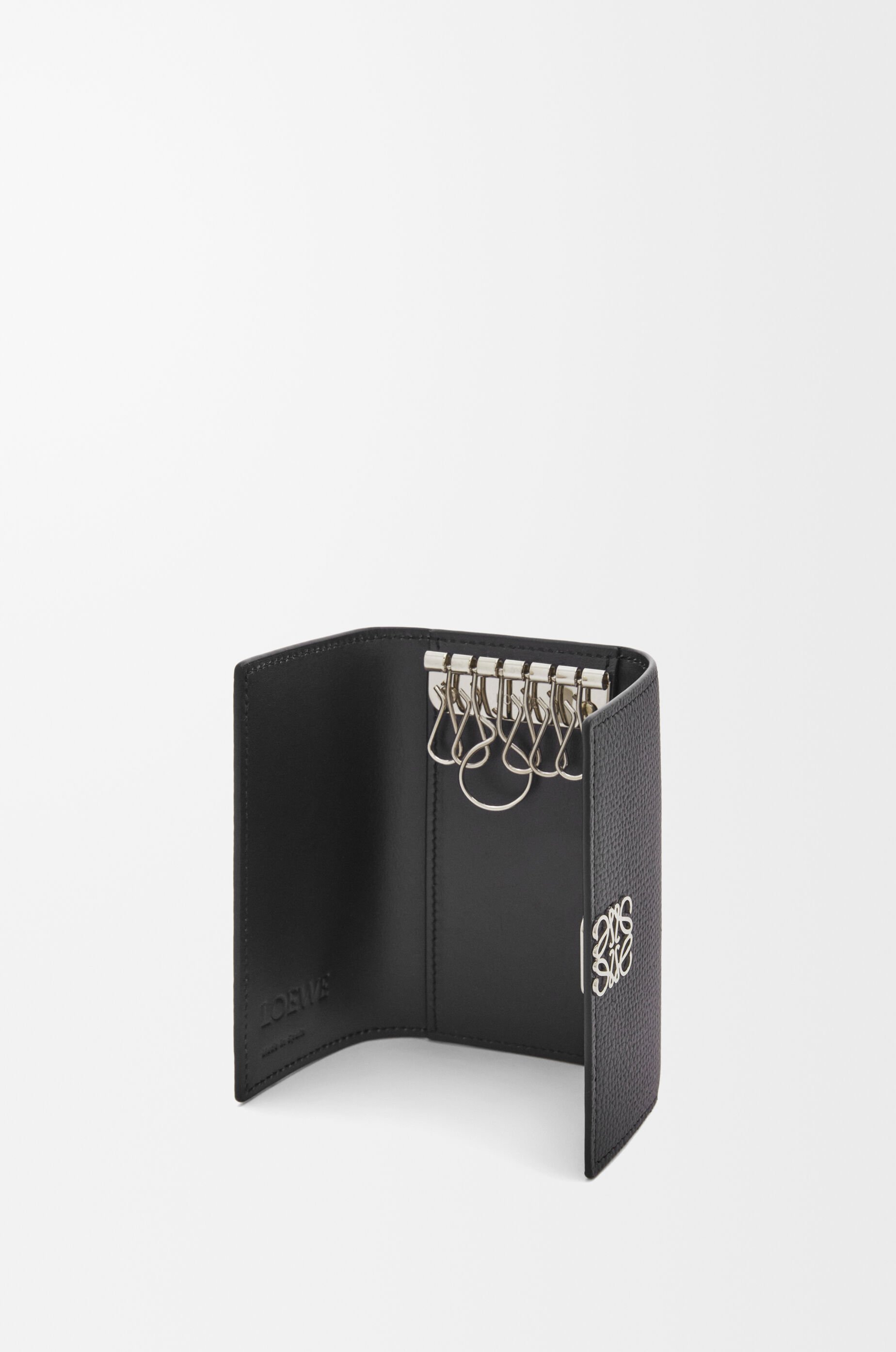 Anagram key case in pebble grained calfskin Black - LOEWE