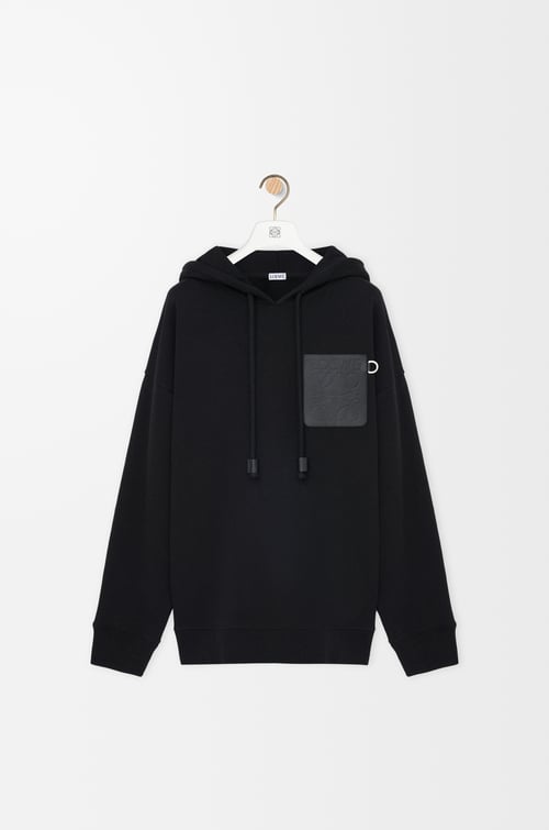 LOEWE Sweatshirt à capuche décontracté en coton Noir