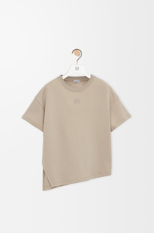 LOEWE Asymmetric t-shirt in cotton blend Beige