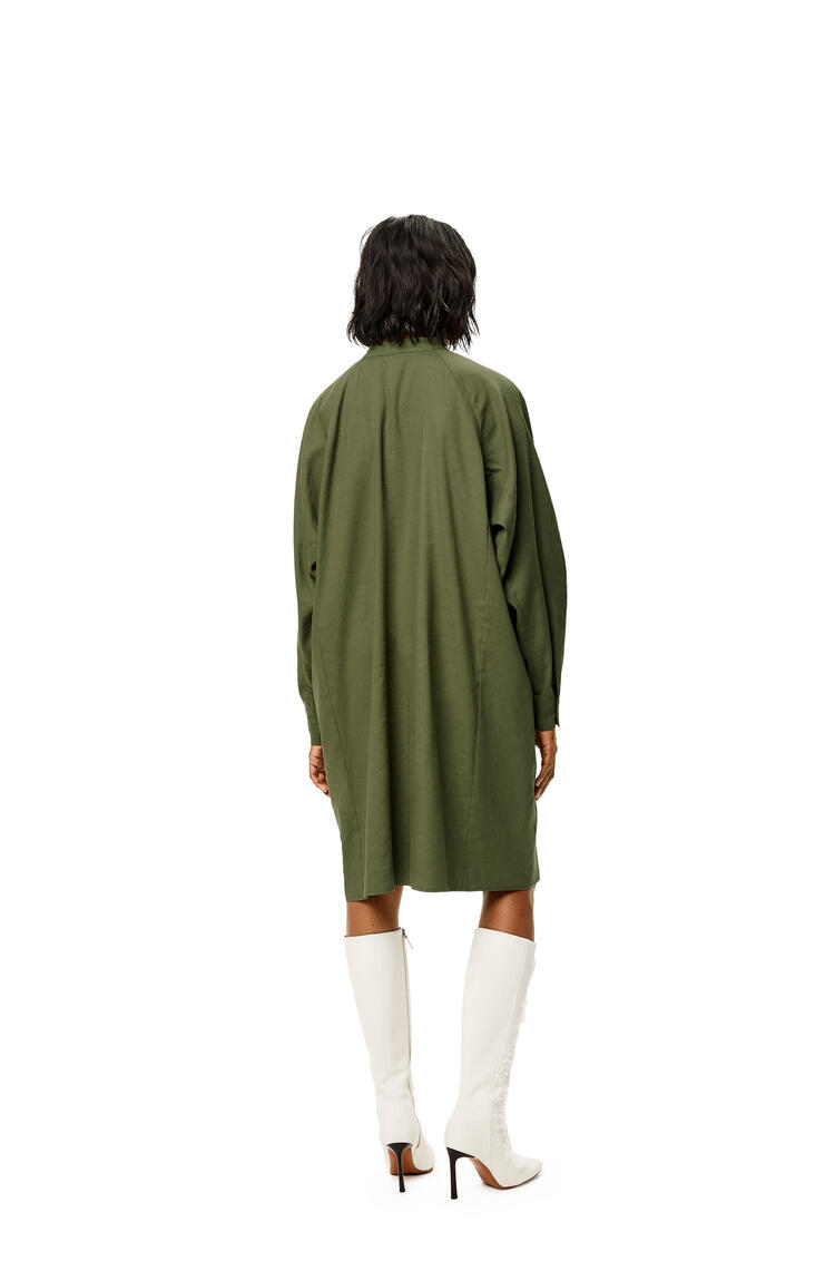 LOEWE Anagram tunic dress in linen and cotton Lichen