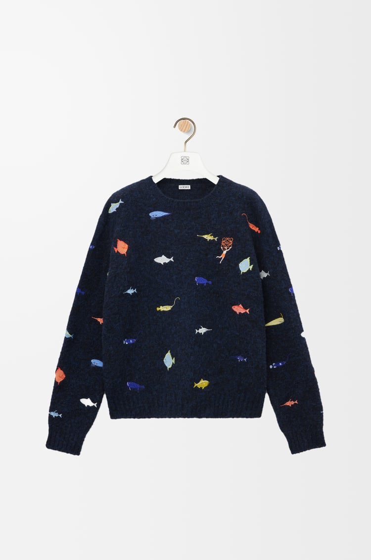 LOEWE Jersey en lana Negro/Multicolor