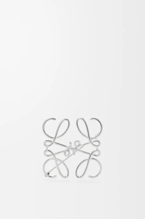 LOEWE Anagram brooch in metal Palladium