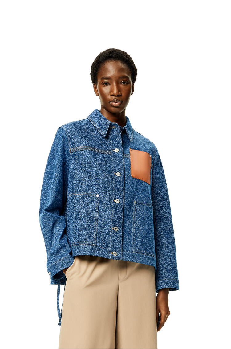 LOEWE Anagram workwear jacket in denim Indigo Blue pdp_rd