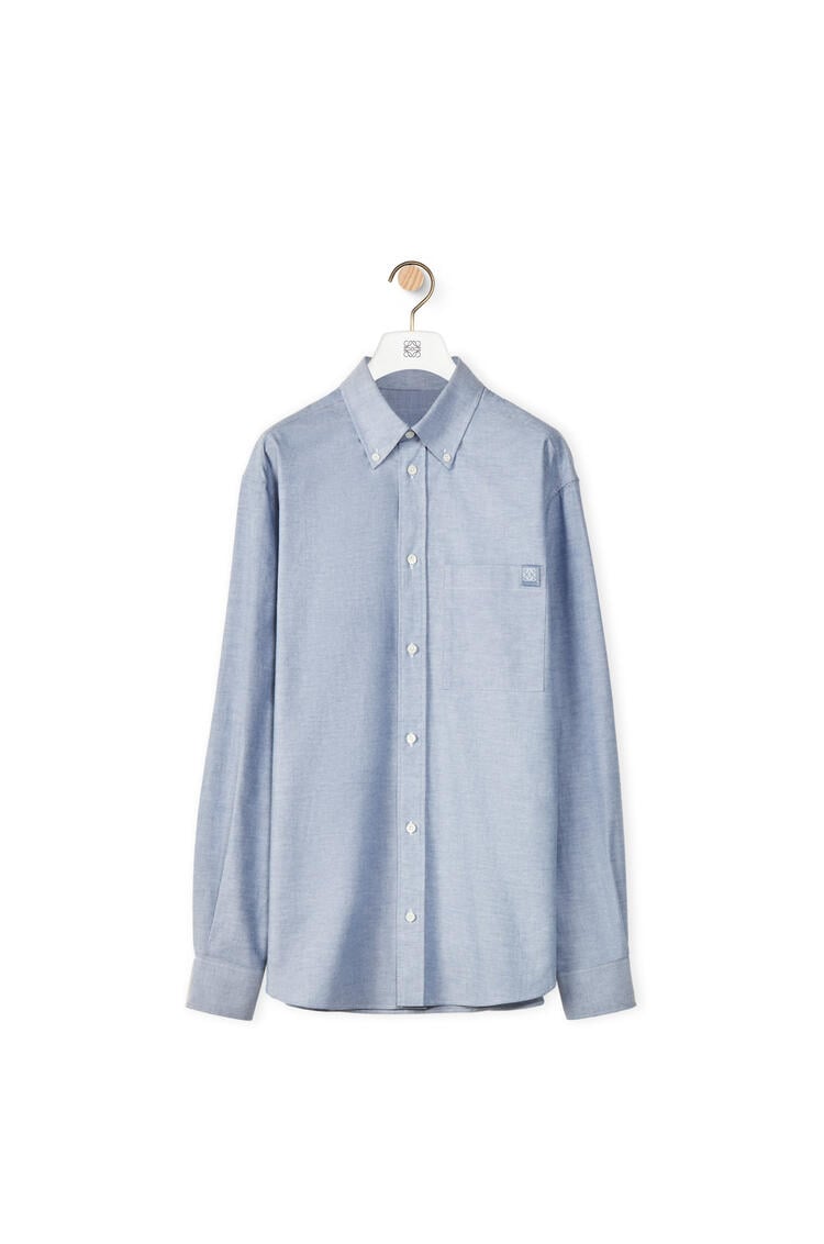 LOEWE Chest pocket Oxford shirt in cotton Light Blue pdp_rd