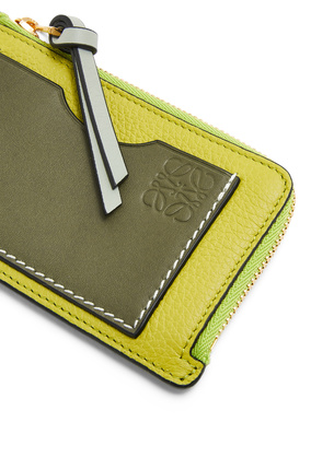 LOEWE Coin cardholder in soft grained calfskin Lime Yellow/Avocado Green