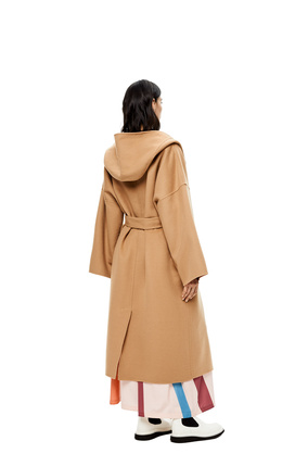 LOEWE Anagram jacquard hooded coat in wool Warm Desert/Rust plp_rd
