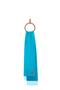 LOEWE Scarf in wool and cashmere Electric Blue